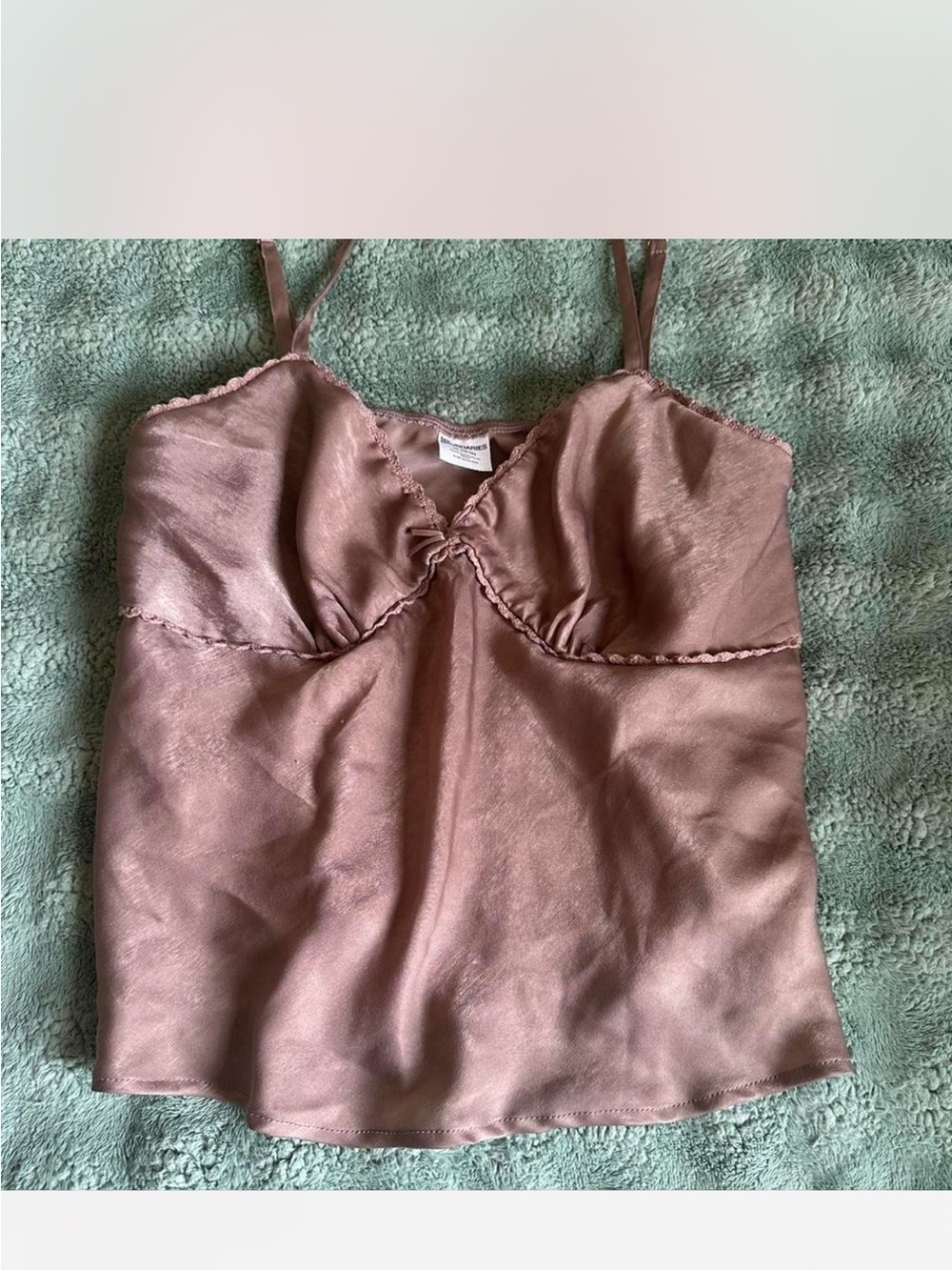 No Boundaries Silky Rose Brown Spaghetti Strap Cami Top